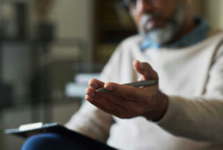 Client sharing openly with a counselor in a private therapy session