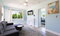 living room with sofa and tv