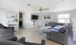 Stylish living room with gray seating